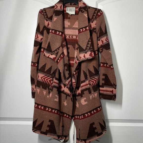 BB Dakota Mackenzie Southwestern Tribal Boho Jacket Longline Duster size… - Picture 3 of 10